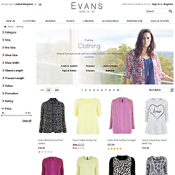 Go to Evans Clothing